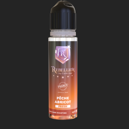 Rebellion  eliquide -   Pêche Abricot Fresh  50ML - Up to 70ml- Origine France Garantie