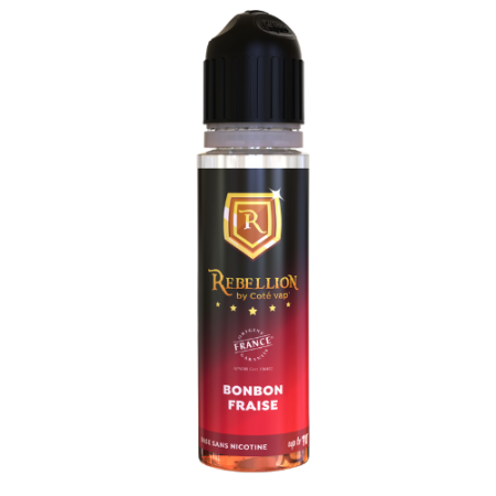 Rebellion  eliquide - Bonbon Fraise 50ML - Up to 70ml- Origine France Garantie